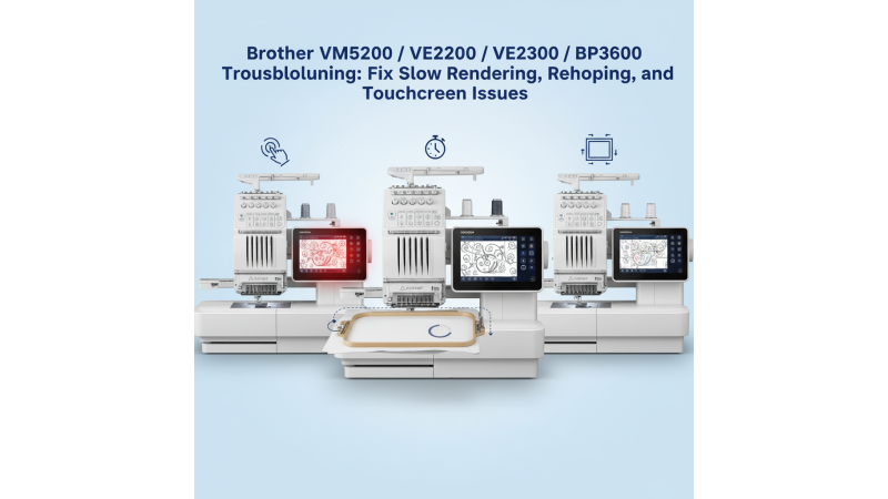 Brother VM5200 / VE2300 / BP3600: Fix Slow File Rendering, Rehooping Limits, and Touchscreen Accuracy Issues