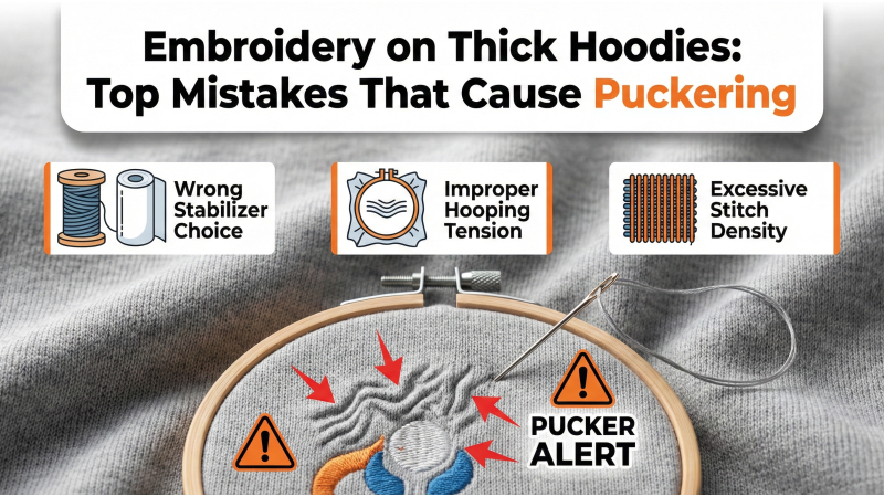 Embroidery on Thick Hoodies: Top Mistakes That Cause Puckering