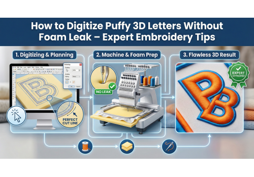 How to Digitize Puffy 3D Letters Without Foam Leak – Expert Embroidery Tips