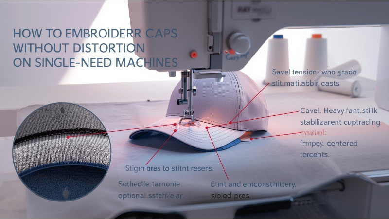 How to Embroider Caps Without Distortion on Single-Needle Machines