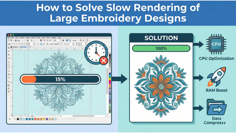How to Solve Slow Rendering of Large Embroidery Designs