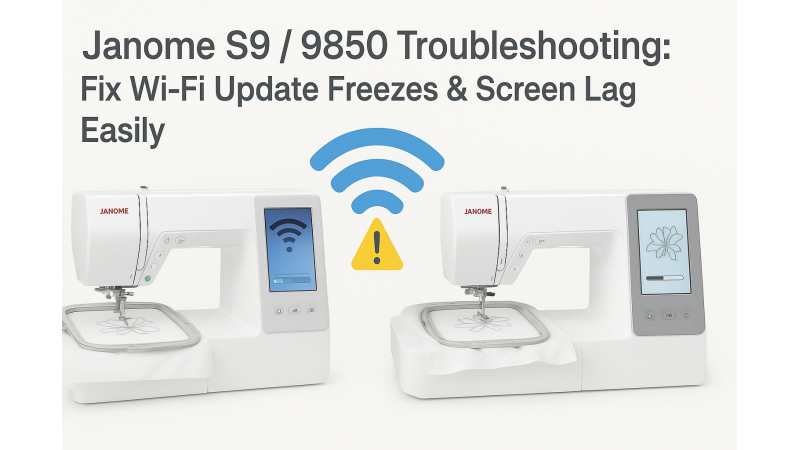 Janome S9 / 9850 Troubleshooting: Fix Wi-Fi Update Freezes & Screen Lag Easily