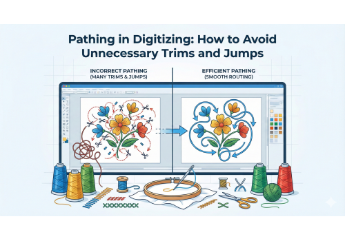 Pathing in Digitizing: How to Avoid Unnecessary Trims and Jumps