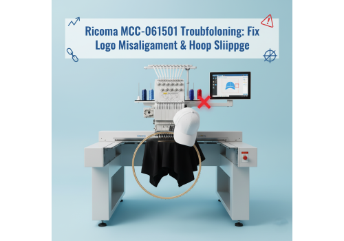 Ricoma MCC-061501 Troubleshooting: Fix Misalignment with Pre-Digitized Logos & Cap Hoop Slippage