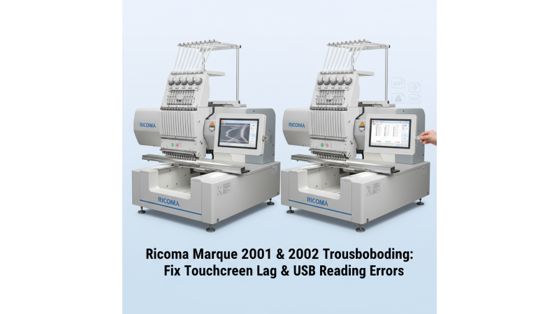 Ricoma Marquee Series (2001, 2002): Fix Touchscreen Lag & USB Design Reading Issues