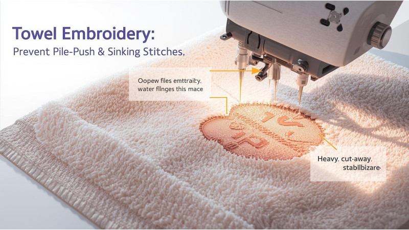 Towel Embroidery Issues: How to Prevent Pile Push and Sinking Stitches