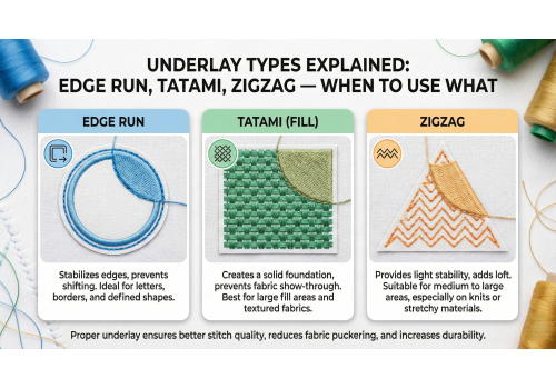 Underlay Types Explained: Edge Run, Tatami, Zigzag — When to Use What
