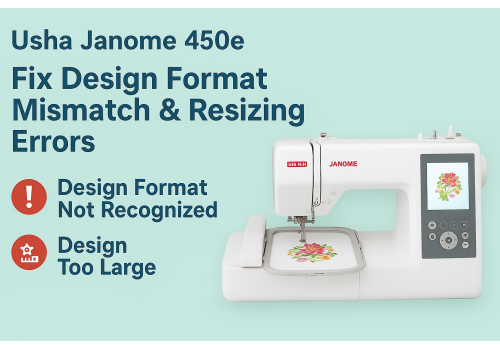 Usha Janome 450e Troubleshooting: Fix Design Format Mismatch & Resizing Errors