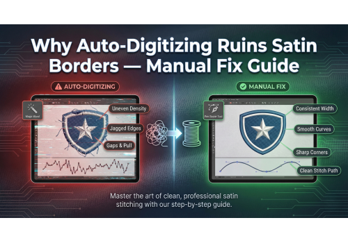 Why Auto-Digitizing Ruins Satin Borders — Manual Fix Guide