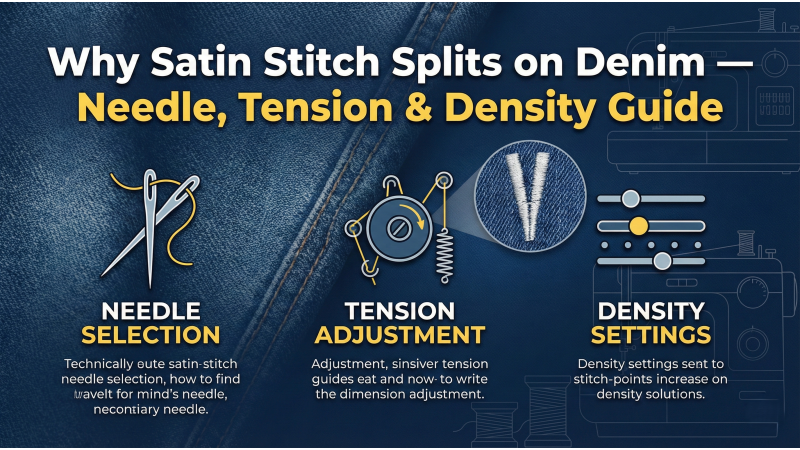 Why Satin Stitch Splits on Denim — Needle, Tension & Density Guide