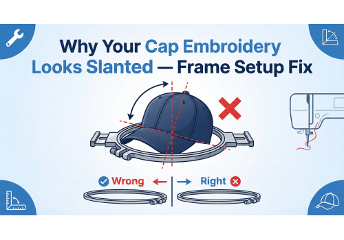 Why Your Cap Embroidery Looks Slanted — Frame Setup Fix