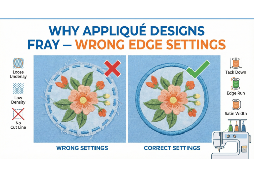 Why Appliqué Designs Fray — Wrong Edge Settings