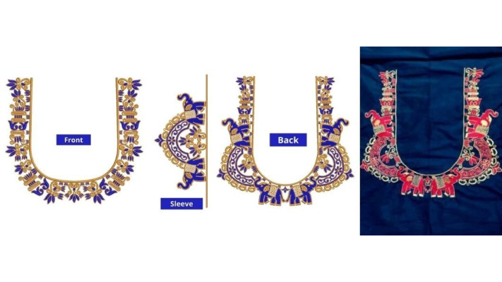 Embroidery Blouse Back Neck Design