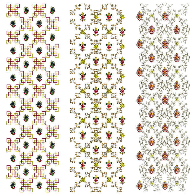 Pack Of 15 Allover Embroidery Designs