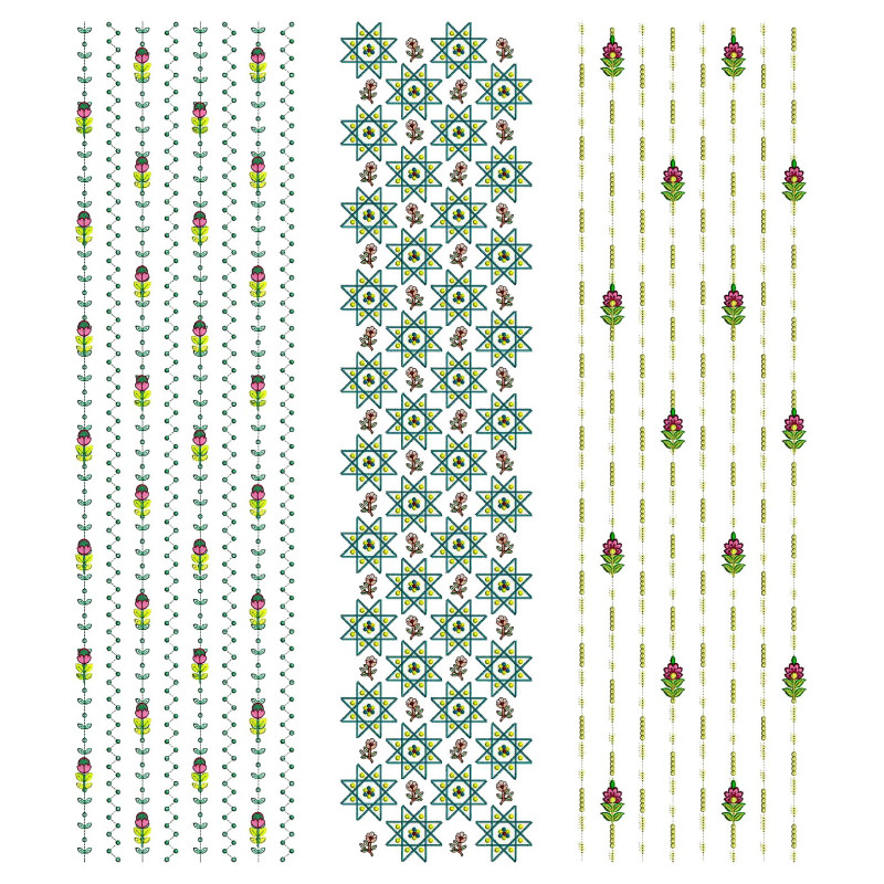 Pack Of 15 Allover Embroidery Designs