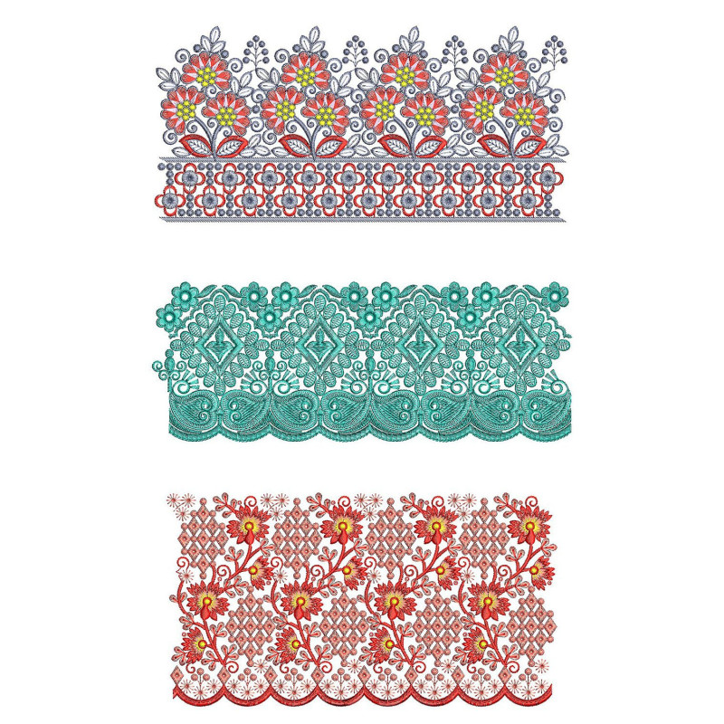 50 Lace Embroidery Designs | June 2021 Bulk Download