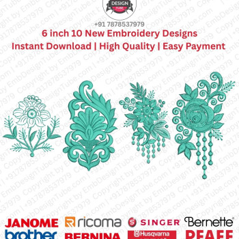10 6 Inch Paisley Motif Embroidery Designs