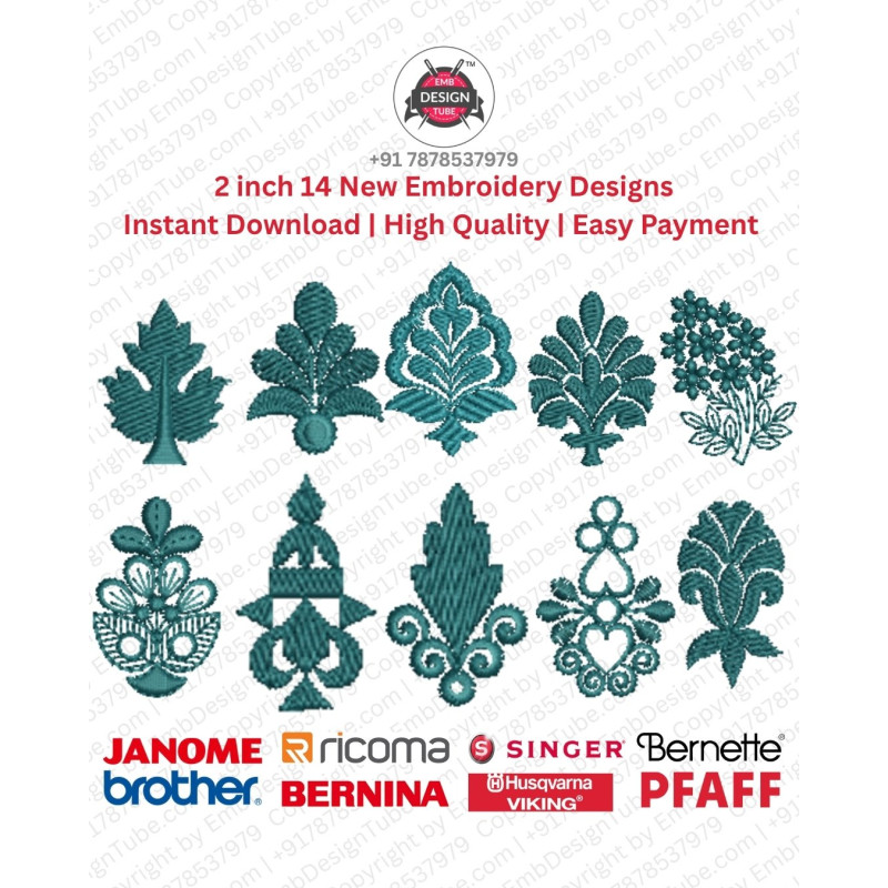 Mini Floral & Foliage Embroidery Design Pack