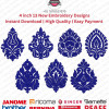 Elegant Teardrop Paisley Embroidery Motif Pack (4x4)