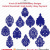 Elegant Teardrop Paisley Embroidery Motif Pack (4x4)