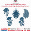 10 Floral Paisley & Ornamental Motif Embroidery Pack (4x4)