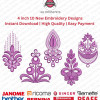 10 Indian Paisley & Teardrop Ornamental Embroidery Pack