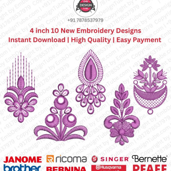 10 Indian Paisley & Teardrop Ornamental Embroidery Pack