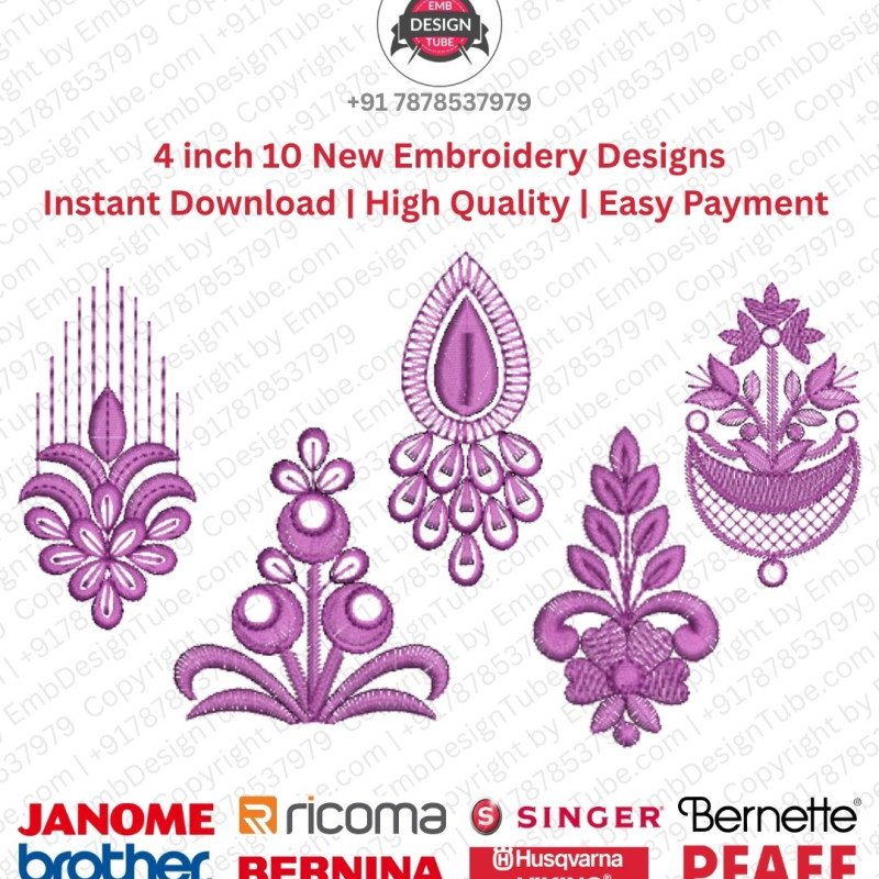 10 Indian Paisley & Teardrop Ornamental Embroidery Pack