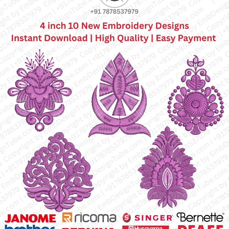 10 Indian Paisley & Teardrop Ornamental Embroidery Pack