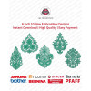 6 Inch Ornamental Foliage Crest Motif 10 Embroidery Designs Set