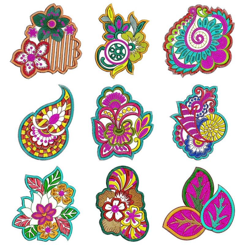 Applique Flowers Design Bulk Download | 50 Designs
