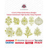 17 Floral Foliage & Geometric Motif Embroidery 4 Inch Pack 