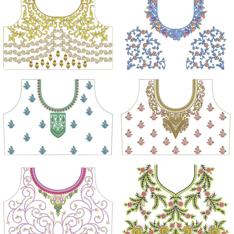 Latest Beautiful Blouse Embroidery Pattern Designs | June 2021 Bulk Download