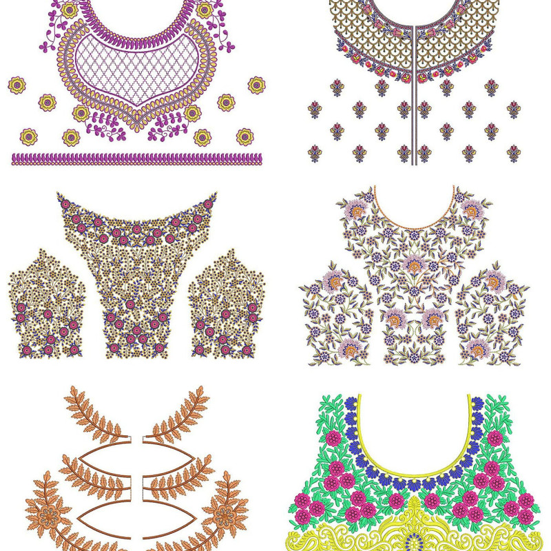Latest Beautiful Blouse Embroidery Pattern Designs | June 2021 Bulk Download