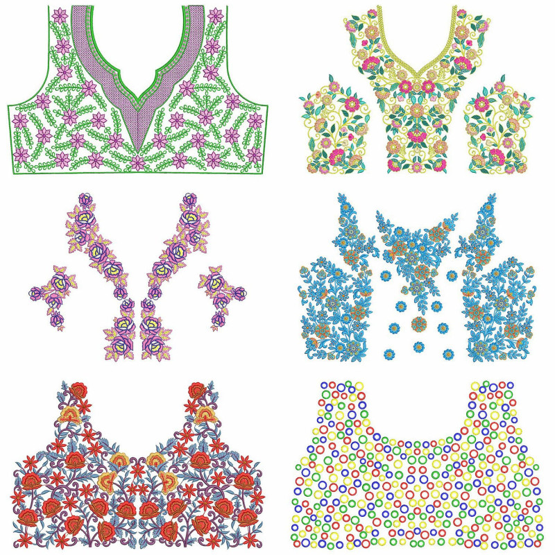 Latest Beautiful Blouse Embroidery Pattern Designs | June 2021 Bulk Download