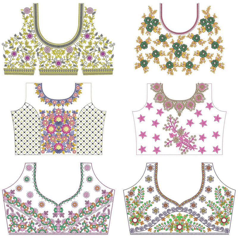 Latest Beautiful Blouse Embroidery Pattern Designs | June 2021 Bulk Download