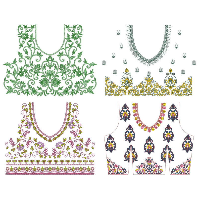 10 Blouse Embroidery Designs | August 2021 Bulk Download Vol-2