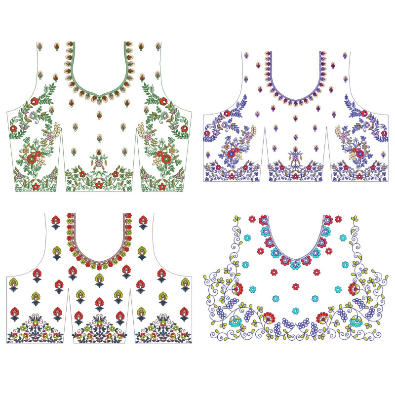 10 Blouse Embroidery Designs | August 2021 Bulk Download Vol-3