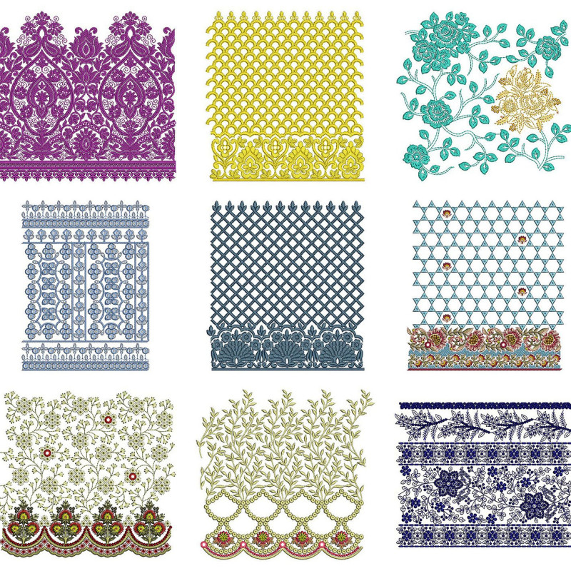 50 Big Border Embroidery Designs | June 2021 Bulk Download