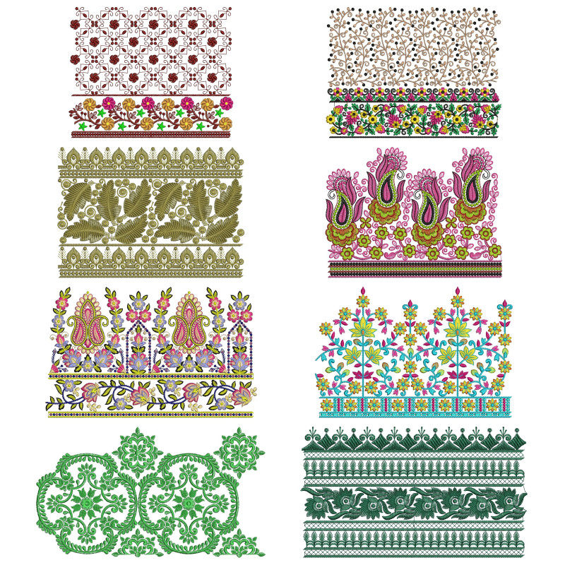 10 Big Border Embroidery Designs August 2021 Bulk Download Vol-1