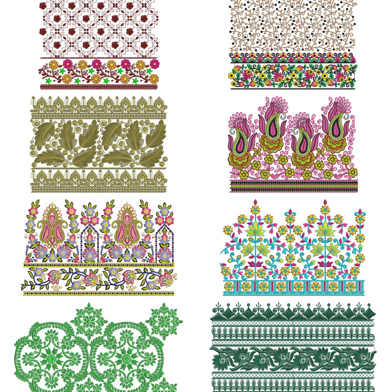 10 Big Border Embroidery Designs August 2021 Bulk Download Vol-1