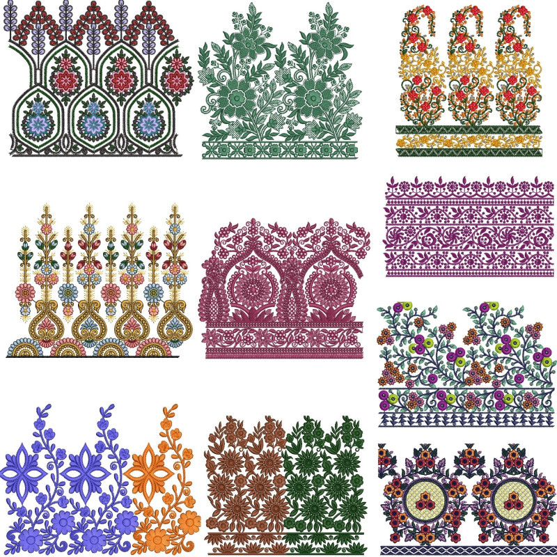 10 Big Border Embroidery Designs | September 2021 Bulk Download Vol-7