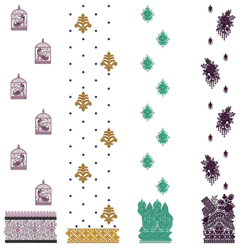 50 Daman Embroidery Designs | August 2021 Bulk Download