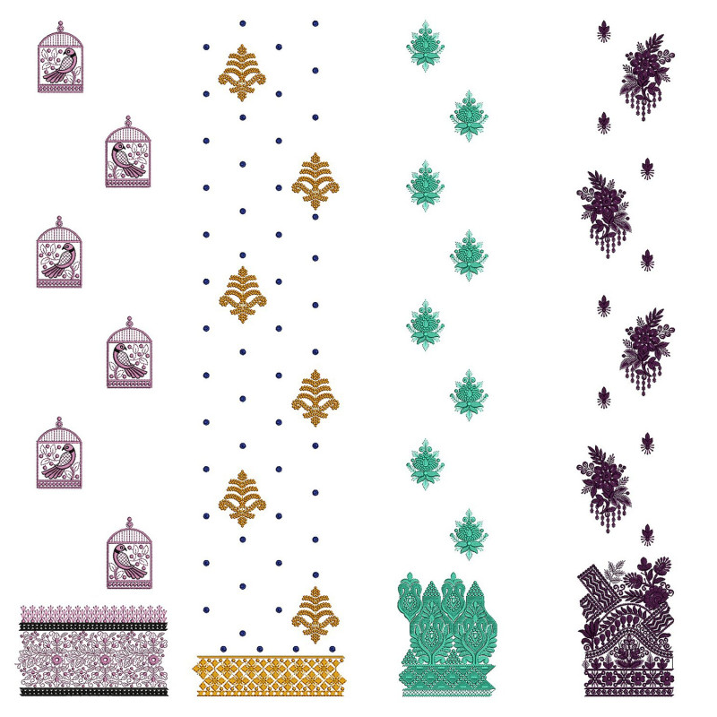 50 Daman Embroidery Designs | August 2021 Bulk Download