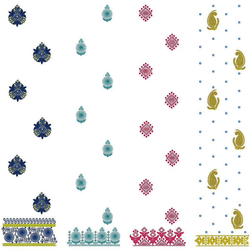 50 Daman Embroidery Designs | August 2021 Bulk Download