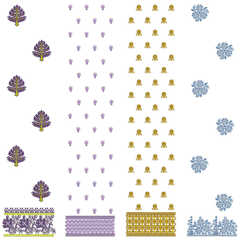 50 Daman Embroidery Designs | August 2021 Bulk Download