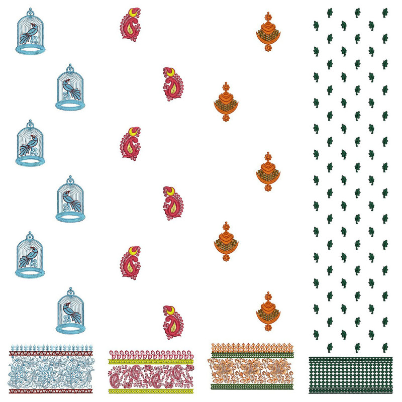 50 Daman Embroidery Designs | August 2021 Bulk Download