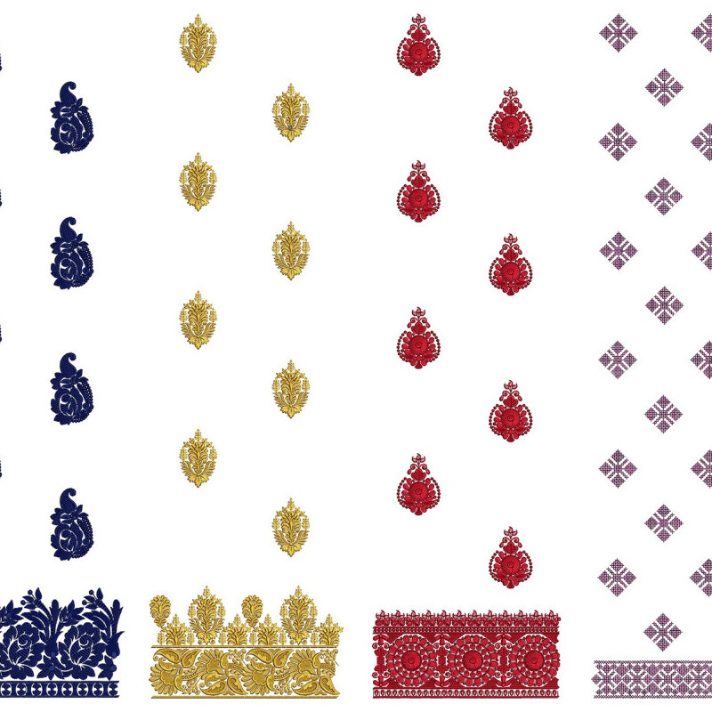 50 Daman Embroidery Designs | August 2021 Bulk Download