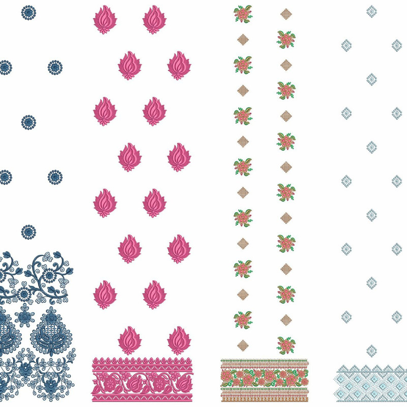 50 Daman Embroidery Designs | July 2021 Bulk Download