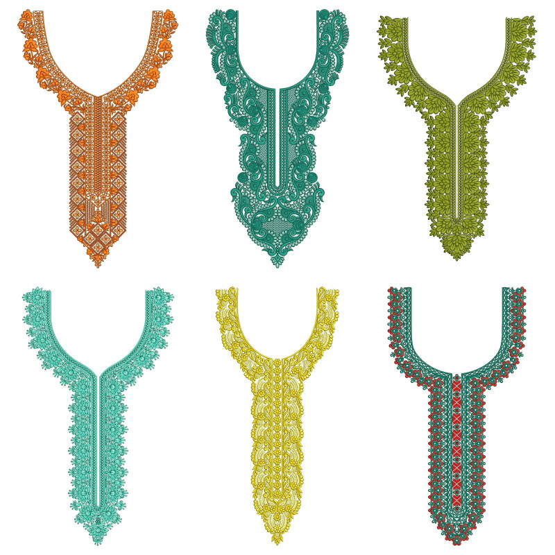 50 Neck Embroidery Designs |  Bulk Download